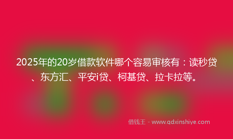 2025年的20岁借款软件哪个容易审核有：读秒贷、东方汇、平安i贷、柯基贷、拉卡拉等。