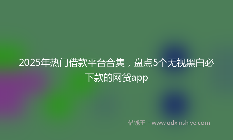 2025年热门借款平台合集，盘点5个无视黑白必下款的网贷app