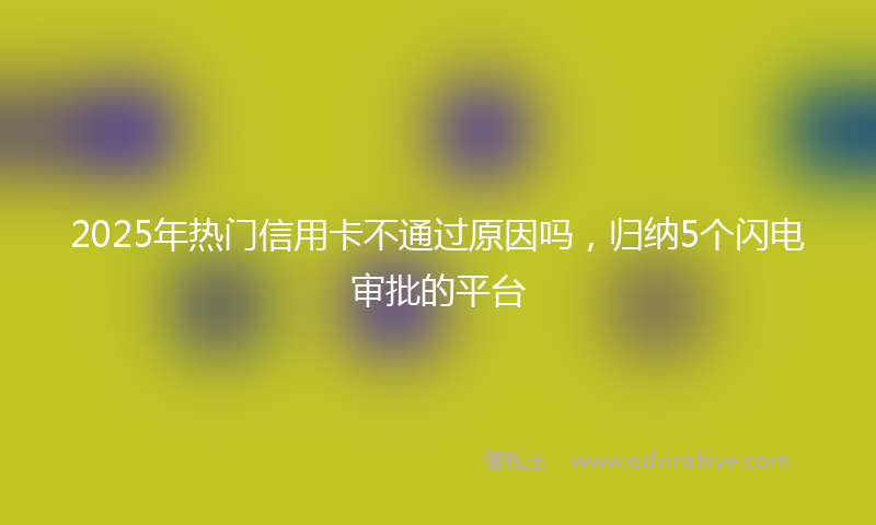 2025年热门信用卡不通过原因吗，归纳5个闪电审批的平台