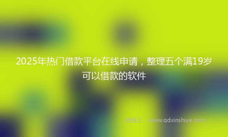 2025年热门借款平台在线申请，整理五个满19岁可以借款的软件