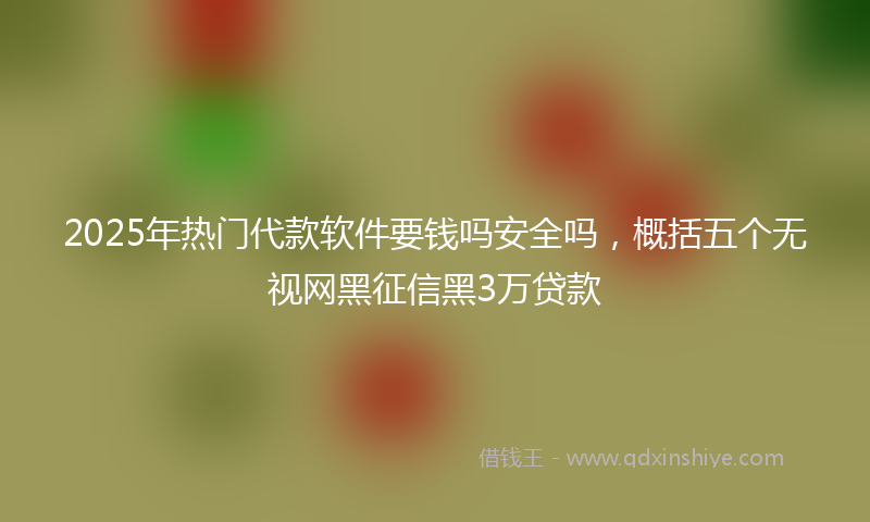 2025年热门代款软件要钱吗安全吗，概括五个无视网黑征信黑3万贷款