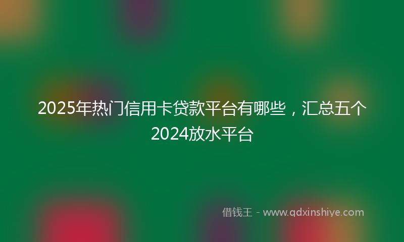 2025年热门信用卡贷款平台有哪些，汇总五个2024放水平台