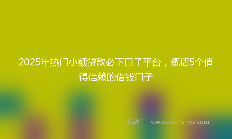 2025年热门小额贷款必下口子平台，概括5个值得信赖的借钱口子