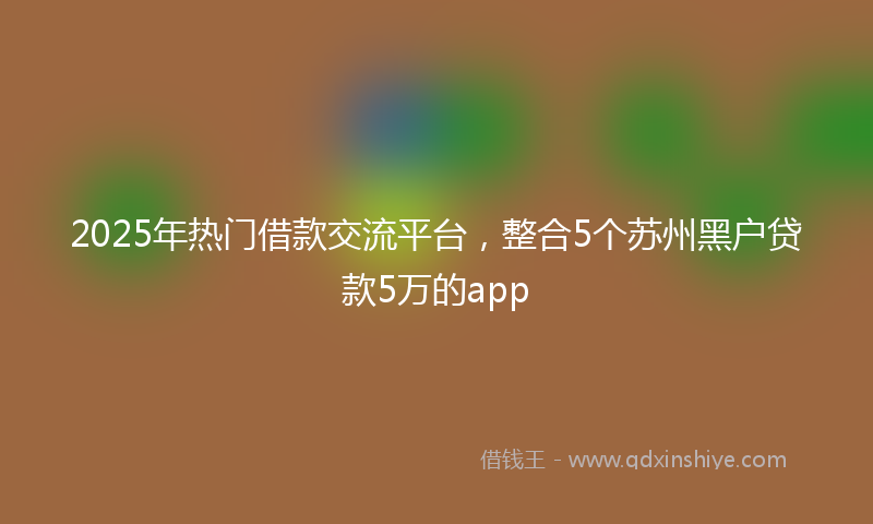 2025年热门借款交流平台，整合5个苏州黑户贷款5万的app