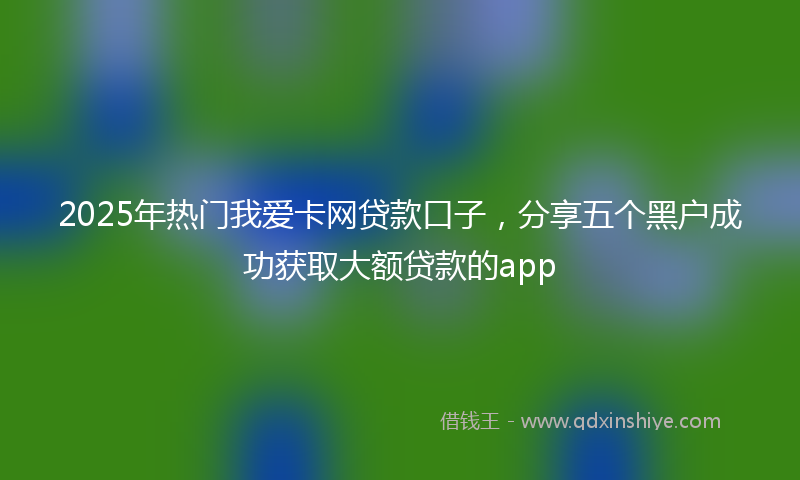 2025年热门我爱卡网贷款口子，分享五个黑户成功获取大额贷款的app