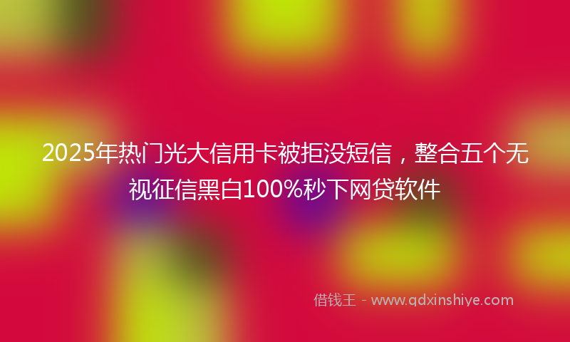 2025年热门光大信用卡被拒没短信，整合五个无视征信黑白100%秒下网贷软件