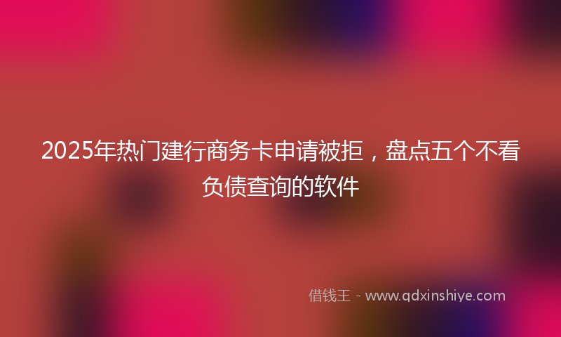 2025年热门建行商务卡申请被拒，盘点五个不看负债查询的软件