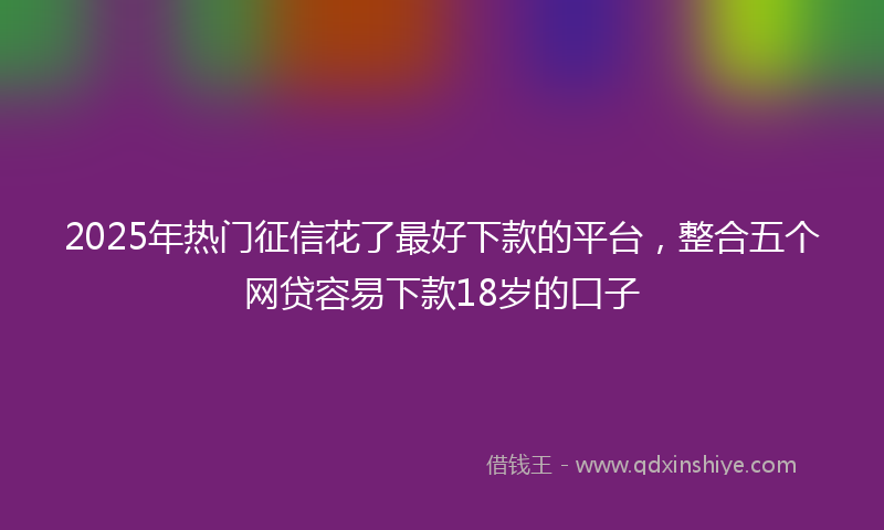 2025年热门征信花了最好下款的平台，整合五个网贷容易下款18岁的口子
