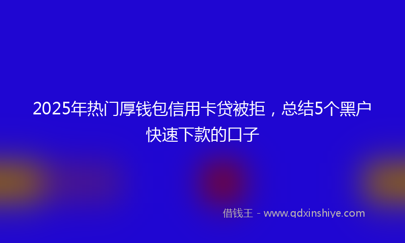 2025年热门厚钱包信用卡贷被拒，总结5个黑户快速下款的口子