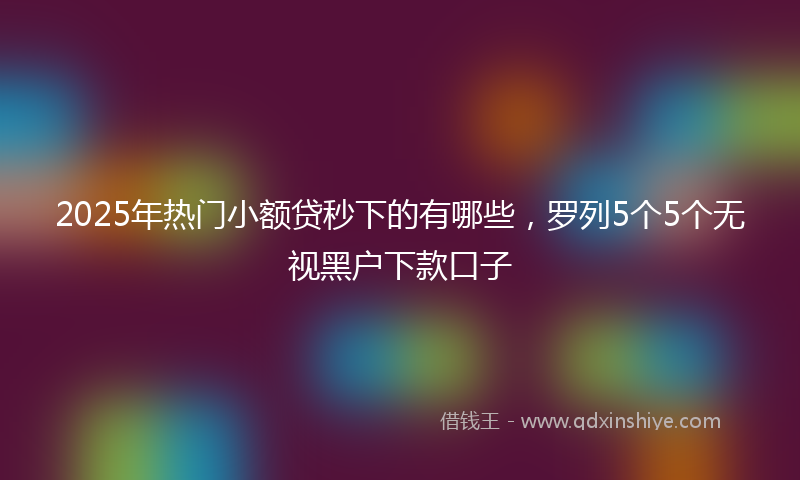 2025年热门小额贷秒下的有哪些，罗列5个5个无视黑户下款口子