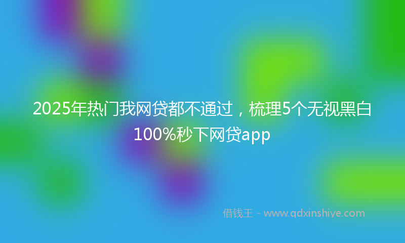2025年热门我网贷都不通过，梳理5个无视黑白100%秒下网贷app