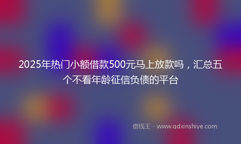 2025年热门小额借款500元马上放款吗，汇总五个不看年龄征信负债的平台