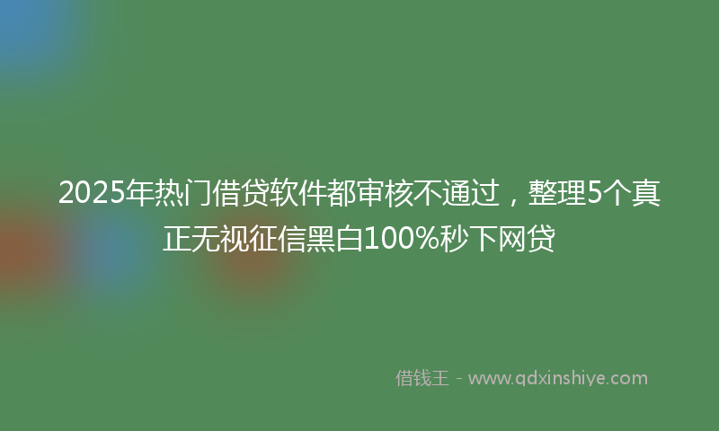 2025年热门借贷软件都审核不通过，整理5个真正无视征信黑白100%秒下网贷