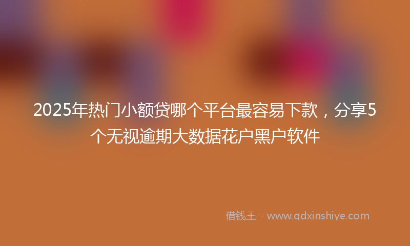 2025年热门小额贷哪个平台最容易下款，分享5个无视逾期大数据花户黑户软件