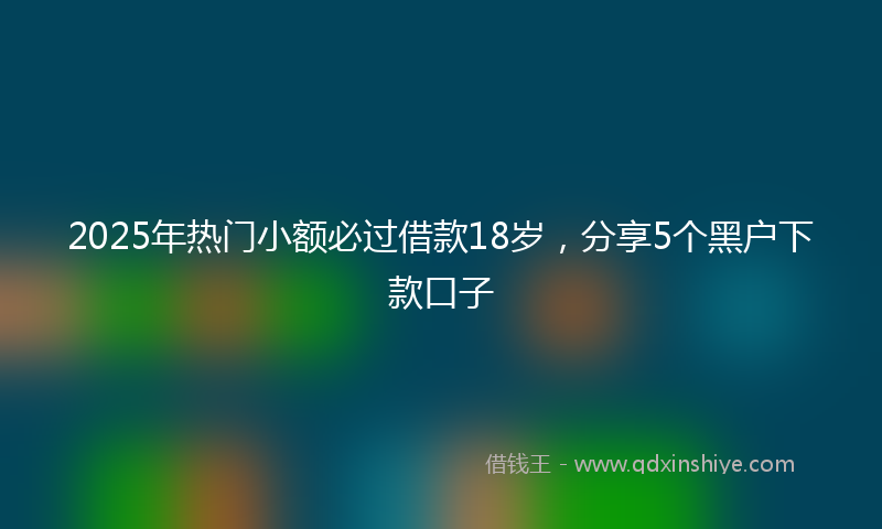 2025年热门小额必过借款18岁，分享5个黑户下款口子