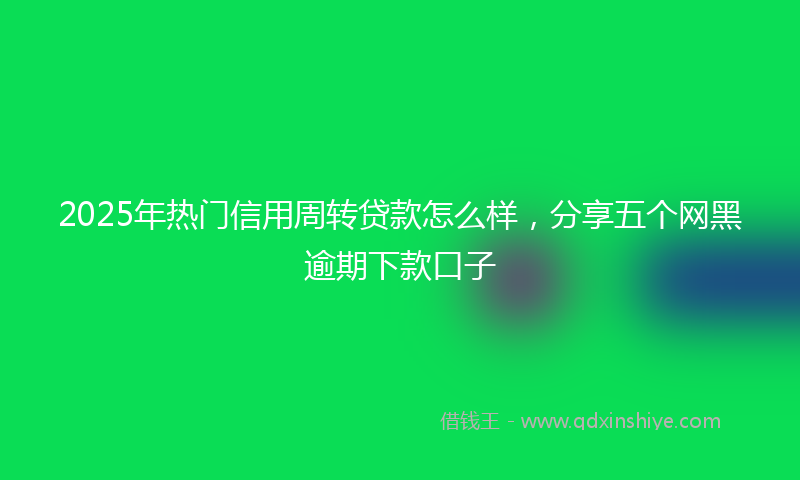 2025年热门信用周转贷款怎么样，分享五个网黑逾期下款口子