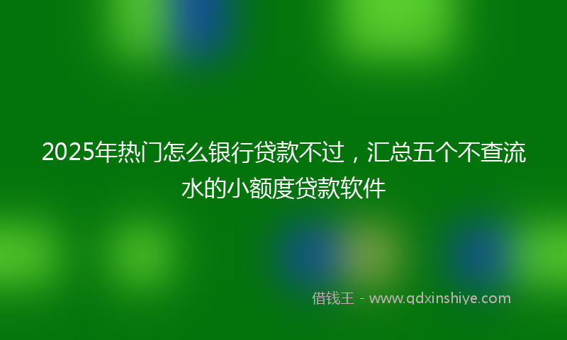 2025年热门怎么银行贷款不过，汇总五个不查流水的小额度贷款软件