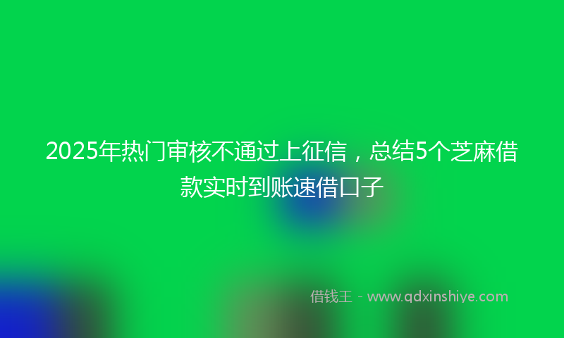 2025年热门审核不通过上征信，总结5个芝麻借款实时到账速借口子