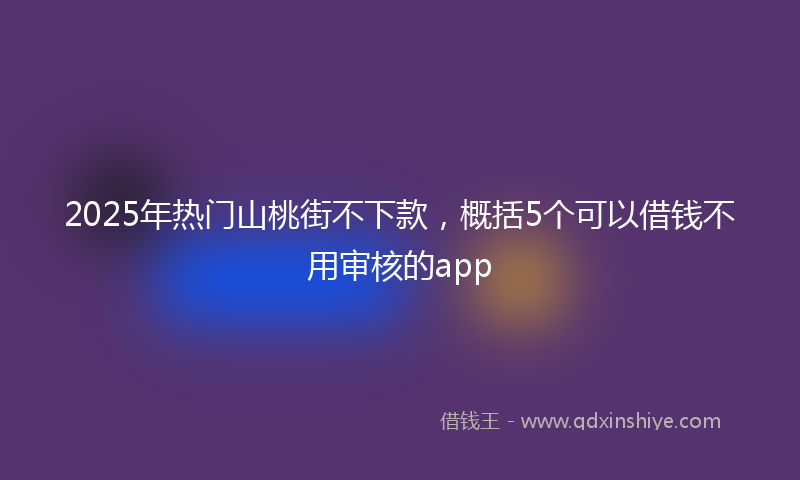 2025年热门山桃街不下款，概括5个可以借钱不用审核的app
