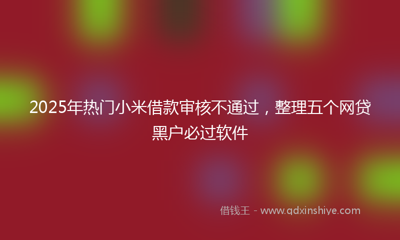 2025年热门小米借款审核不通过，整理五个网贷黑户必过软件