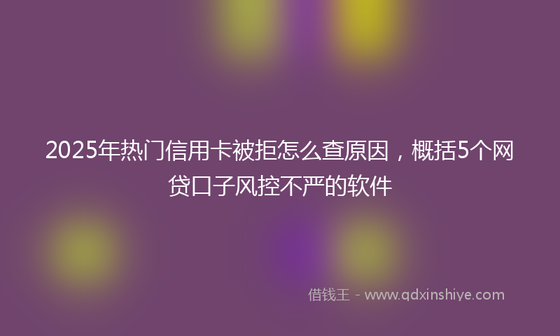 2025年热门信用卡被拒怎么查原因，概括5个网贷口子风控不严的软件