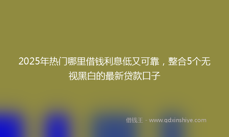 2025年热门哪里借钱利息低又可靠，整合5个无视黑白的最新贷款口子