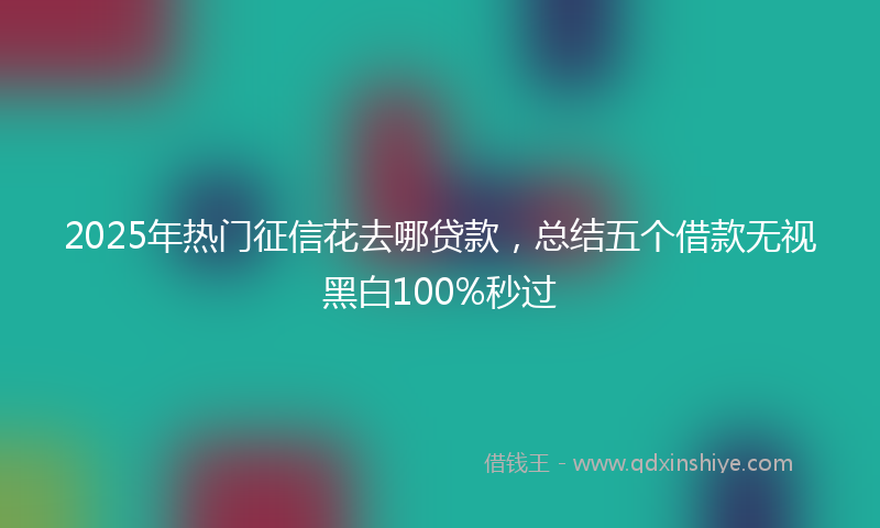2025年热门征信花去哪贷款，总结五个借款无视黑白100%秒过