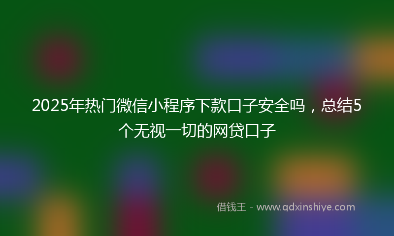 2025年热门微信小程序下款口子安全吗，总结5个无视一切的网贷口子