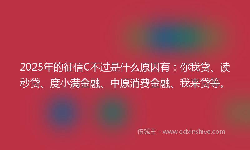 2025年的征信C不过是什么原因有：你我贷、读秒贷、度小满金融、中原消费金融、我来贷等。