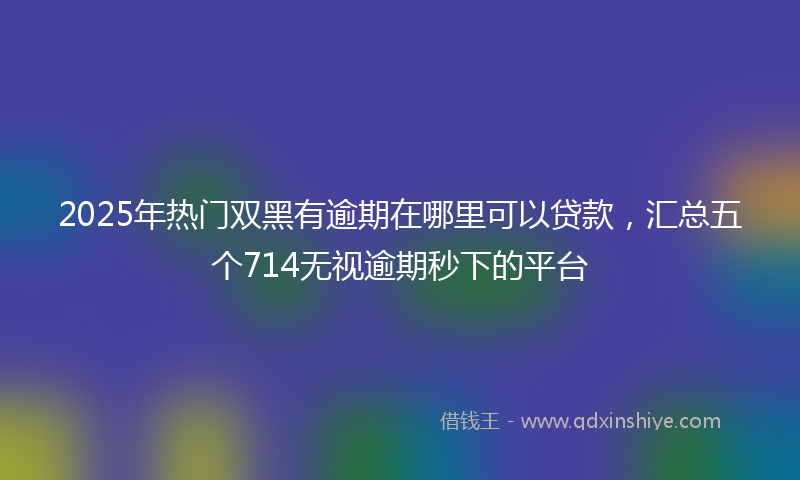 2025年热门双黑有逾期在哪里可以贷款，汇总五个714无视逾期秒下的平台