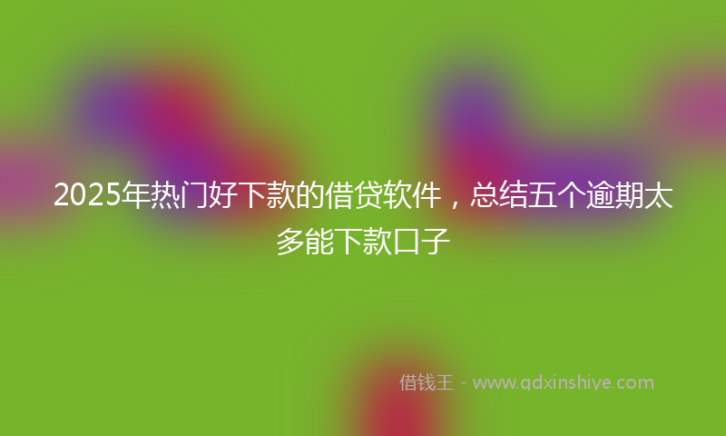 2025年热门好下款的借贷软件，总结五个逾期太多能下款口子