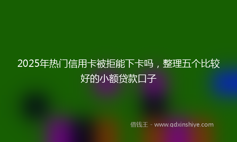 2025年热门信用卡被拒能下卡吗，整理五个比较好的小额贷款口子