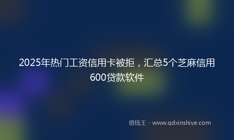 2025年热门工资信用卡被拒，汇总5个芝麻信用600贷款软件