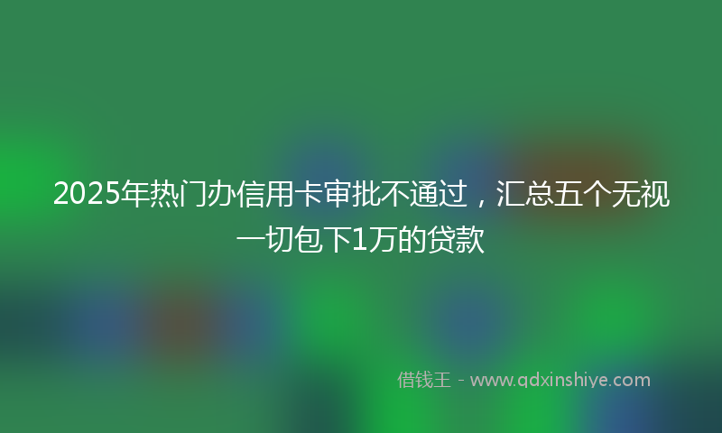 2025年热门办信用卡审批不通过，汇总五个无视一切包下1万的贷款