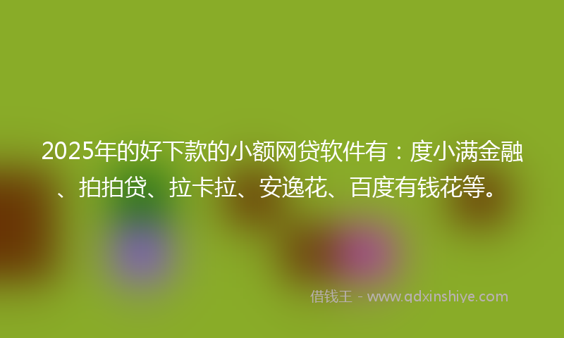 2025年的好下款的小额网贷软件有：度小满金融、拍拍贷、拉卡拉、安逸花、百度有钱花等。