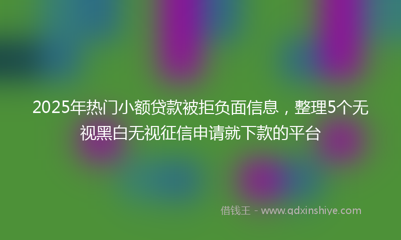 2025年热门小额贷款被拒负面信息，整理5个无视黑白无视征信申请就下款的平台