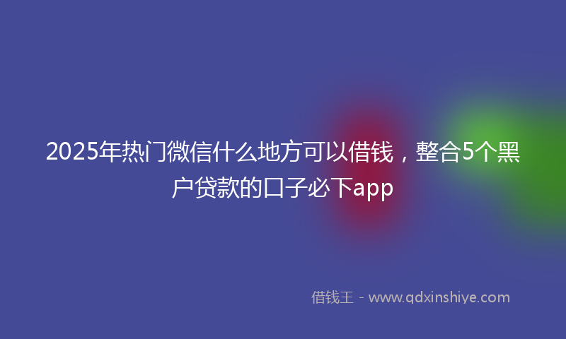 2025年热门微信什么地方可以借钱，整合5个黑户贷款的口子必下app