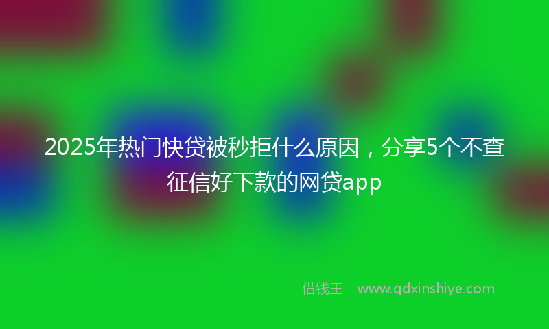 2025年热门快贷被秒拒什么原因，分享5个不查征信好下款的网贷app