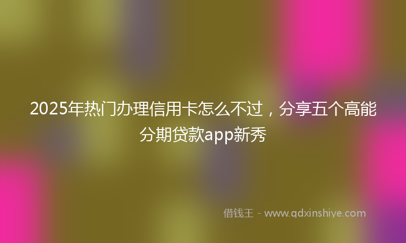 2025年热门办理信用卡怎么不过，分享五个高能分期贷款app新秀
