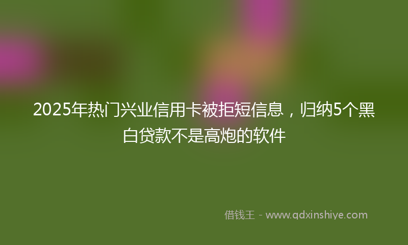 2025年热门兴业信用卡被拒短信息，归纳5个黑白贷款不是高炮的软件