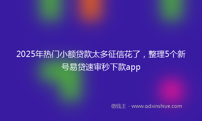2025年热门小额贷款太多征信花了，整理5个新号易贷速审秒下款app
