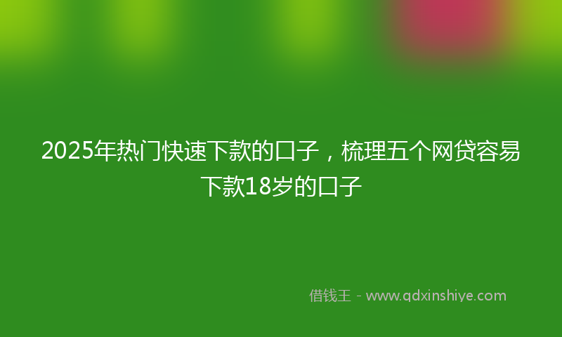 2025年热门快速下款的口子，梳理五个网贷容易下款18岁的口子