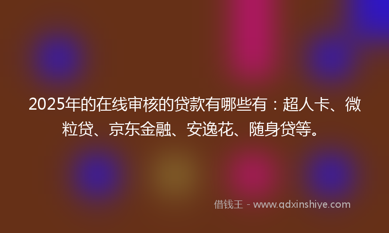 2025年的在线审核的贷款有哪些有：超人卡、微粒贷、京东金融、安逸花、随身贷等。