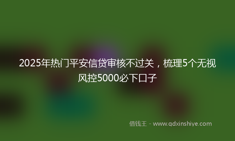 2025年热门平安信贷审核不过关，梳理5个无视风控5000必下口子