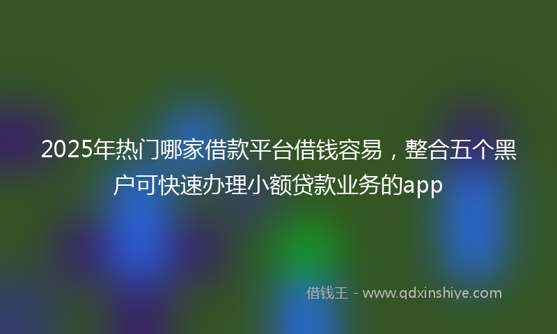 2025年热门哪家借款平台借钱容易，整合五个黑户可快速办理小额贷款业务的app