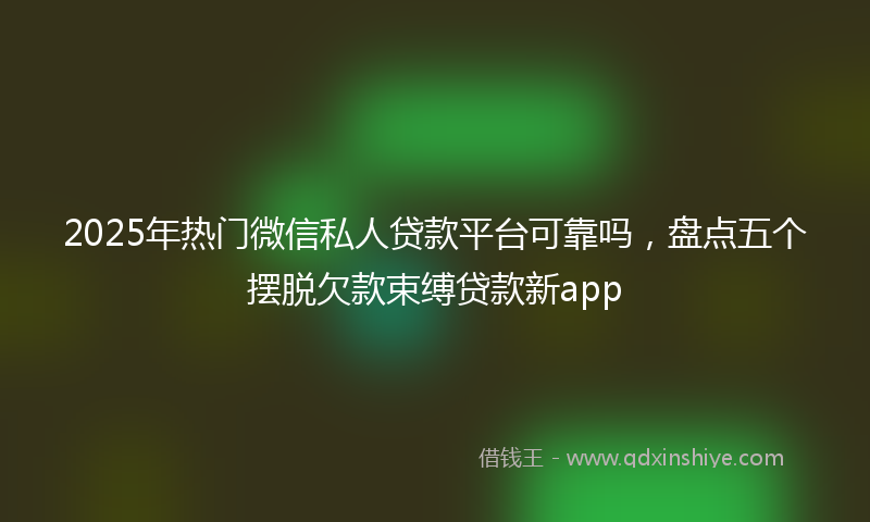 2025年热门微信私人贷款平台可靠吗，盘点五个摆脱欠款束缚贷款新app