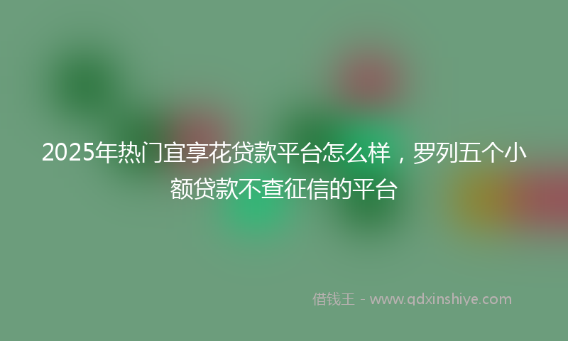 2025年热门宜享花贷款平台怎么样，罗列五个小额贷款不查征信的平台
