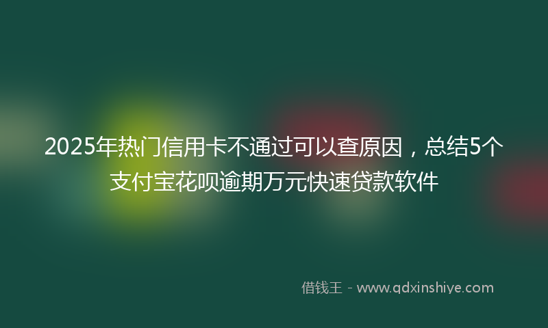 2025年热门信用卡不通过可以查原因，总结5个支付宝花呗逾期万元快速贷款软件