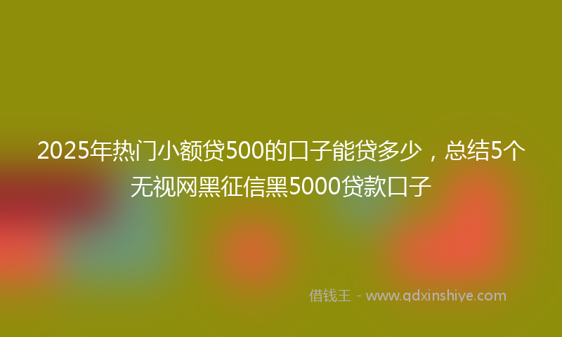2025年热门小额贷500的口子能贷多少，总结5个无视网黑征信黑5000贷款口子