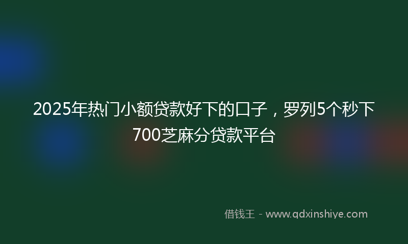 2025年热门小额贷款好下的口子，罗列5个秒下700芝麻分贷款平台
